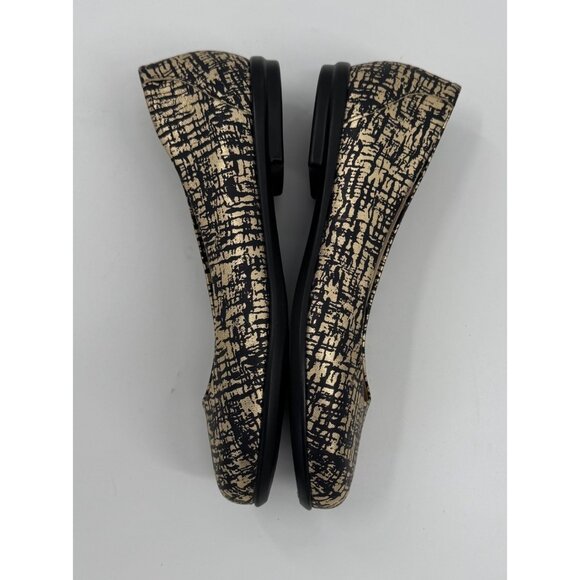 SAS Scenic Black & Gold Textured Leather Ballet Flats Size 8M - Picture 7 of 9